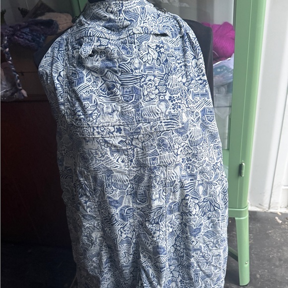 Blue Farm Toile Duluth Trading Plus Sized Overalls - Picture 2 of 2
